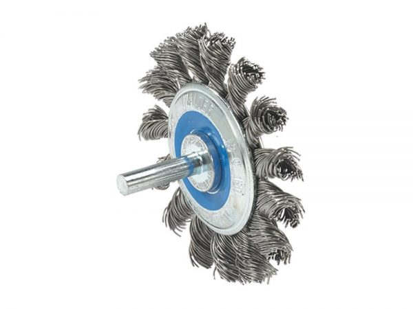 Walter MOUNTED WIRE BRUSH, TWIST-KNOT, 2 3/4 X 5/16 X .020 X 1/4 SHAFT, STEEL (662980003916)