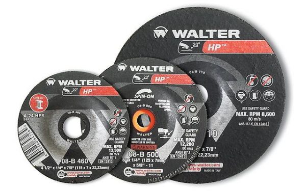 Walter GRINDING WHEEL, 7 X 1/4 X 5/8-11, HP, STEEL, TYPE 28 (662980209882)