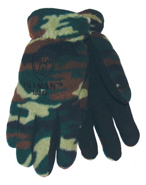 Tillman GLOVES, WINTER, COWHIDE LEATHER PALM, POLAR FLEECE BACK, POLY/COTTON LINED, CAMO, EXTRA LARGE (1586XL)