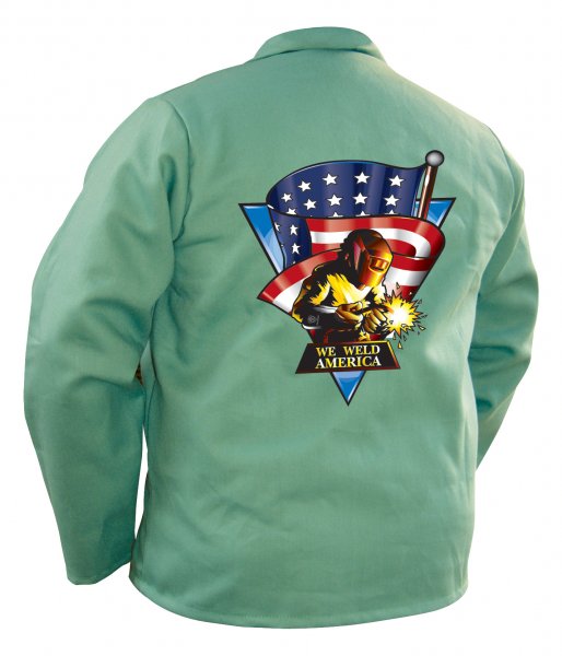 Tillman JACKET, FIRESTOP COTTON, 30", GREEN WE WELD AMERICA, EXTRA LARGE (9030XL)