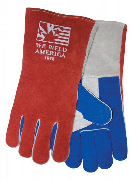 Tillman GLOVES, WELDING, COWHIDE LEATHER, WE WELD AMERICA, 14", COTTON/FOAM LINED (1075)
