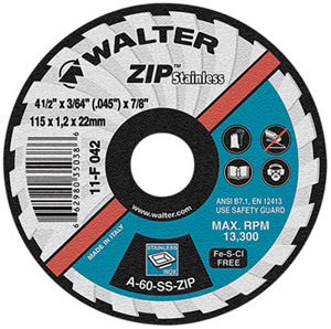 Walter CUTTING WHEEL, 6 X 3/64 X 7/8, ZIP, STAINLESS, TYPE 27 (662980546123)