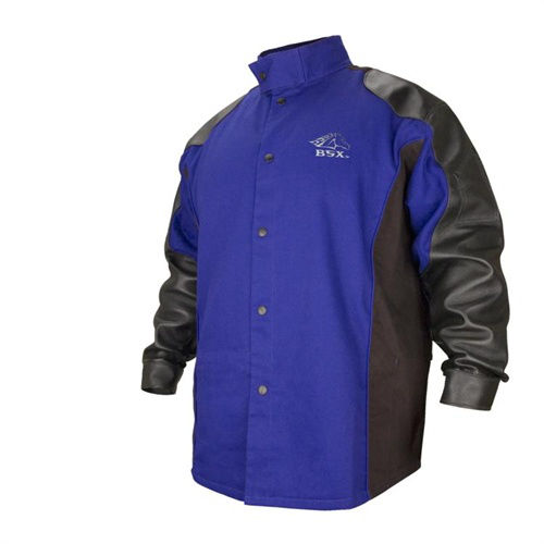 Revco Safety JACKET, FIRESTOP COTTON, BLUE/BLACK WITH BLUE FLAMES, LARGE (RE-BXRB9C-L)