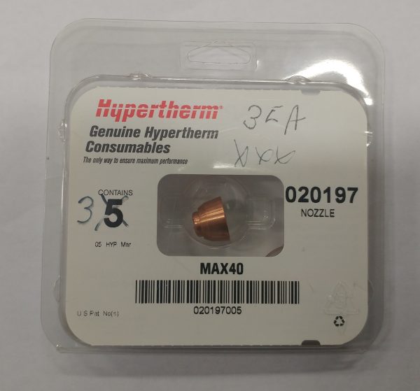 Hypertherm NOZZLE, PLASMA, 40AMP, MAX40/HT40/PAC140 (020197)