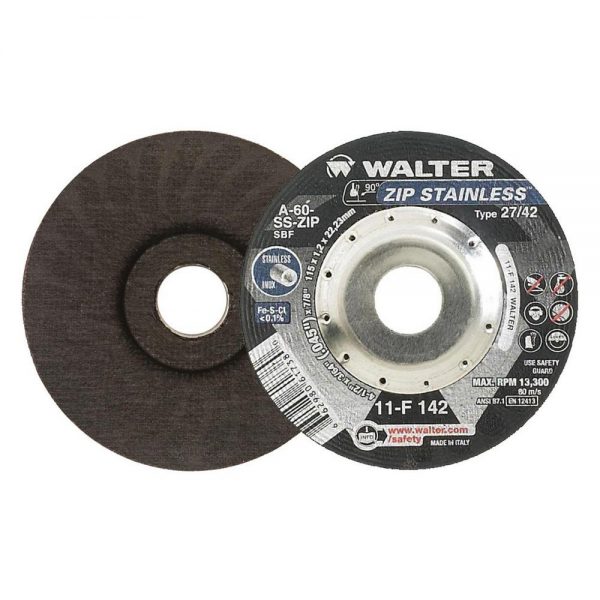 Walter CUTTING WHEEL, 4 1/2 X 3/64 X 7/8, ZIP, STAINLESS, TYPE 27 (662980617380)