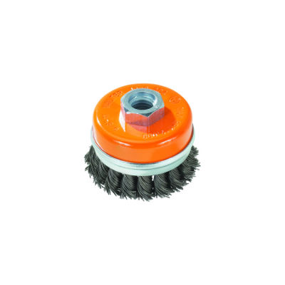 Walter WIRE CUP BRUSH, 5 X 5/8-11 X .020, TWIST-KNOT WITH RING, STAINLESS/ALUMINUM (662980075586)
