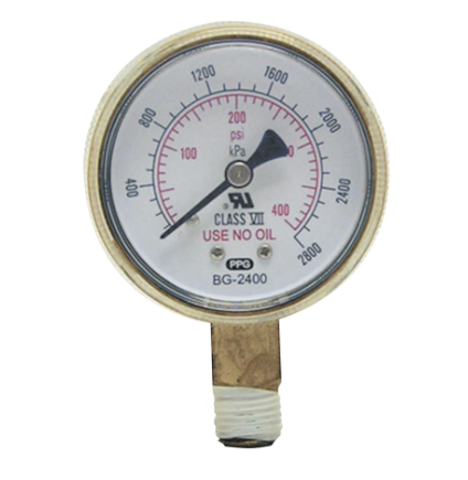 Best Welds PRESSURE GAUGE, 2" X 100#, BRASS, POP BEST WELDS (900-B2100)