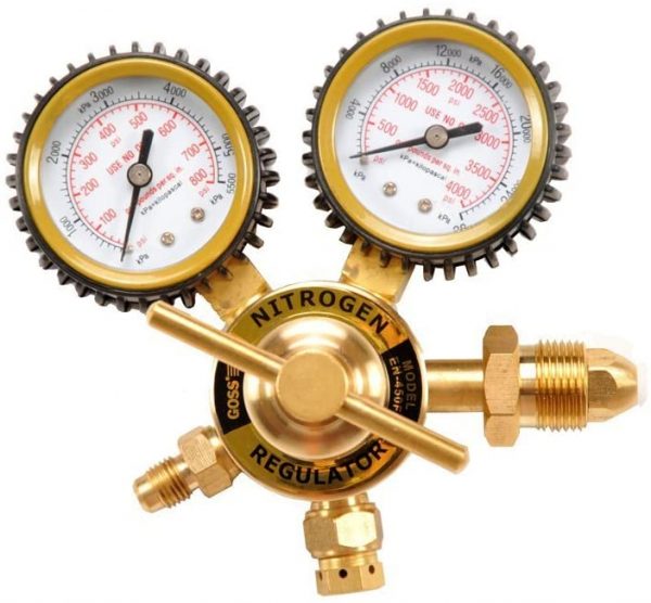 Goss REGULATOR, PURGE, 450 PSI, NITROGEN, 1/4" FLARE, CGA-580 (GO-EN-450F)