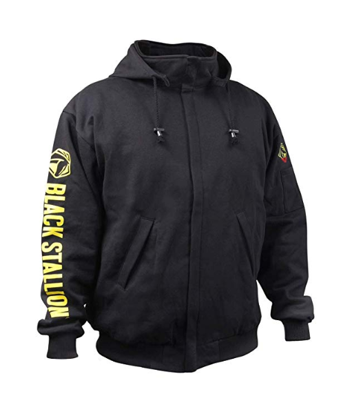 Revco Safety SWEATSHIRT, DETACHABLE HOOD, ZIPPERED FRONT, FR COTTON, BLACK, EXTRA EXTRA EXTRA EXTRA LARGE (RE-JF1331-BK-4X)