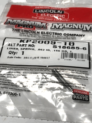 Lincoln Electric LINER SPRING .062 ID .156 OD 1.13 IN (KP2009-10)