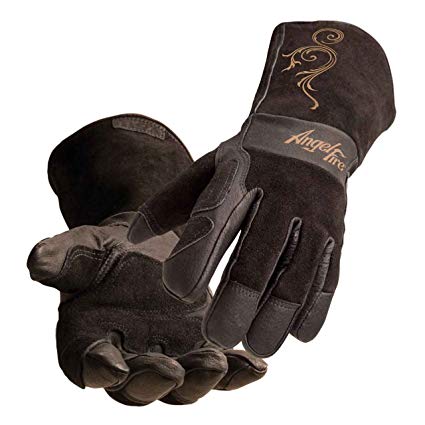 Revco Safety GLOVES, MIG WELDING, BLACK PIGSKIN/BEIGE COWHIDE, ANGELFIRE, EXTRA SMALL (LS50-XS)