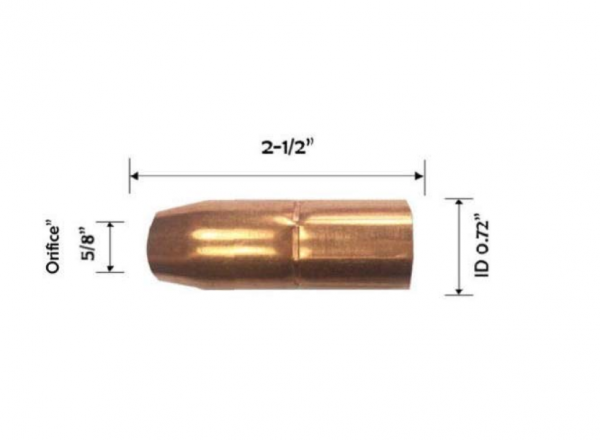 Miller NOZZLE, 5/8", FLUSH, M25/M40 (169-726)