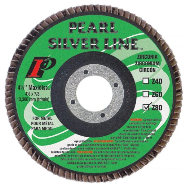 Pearl Abrasives FLAP DISC, SILVER LINE, ZIRCONIA, T27, 6 X 7/8 X 40 GRIT (MX6040ZT)