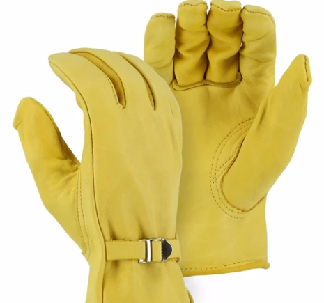 Tillman GLOVES, WORK, COWHIDE LEATHER, LINED PALM, CANVAS BACK, 4" CUFF, ECONOMY (1509)