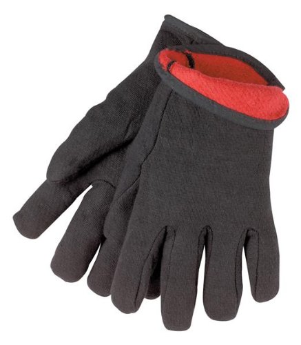 Tillman GLOVES, JERSEY, BROWN, 100% COTTON, KNIT WRIST, FLEECE LINED (1545)