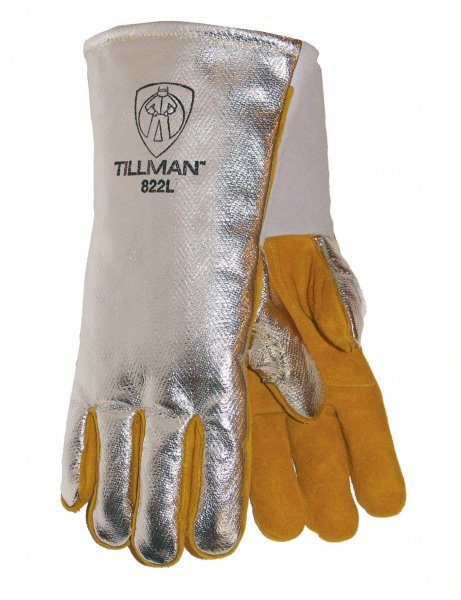 Tillman GLOVES, HIGH HEAT, ALUMINIZED, 14", WOOL LINED, LARGE, 1500 DEG., LEFT HAND ONLY (822LL)