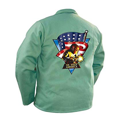 Tillman JACKET, FIRESTOP COTTON, 30", GREEN WE WELD AMERICA, LARGE (9030L)