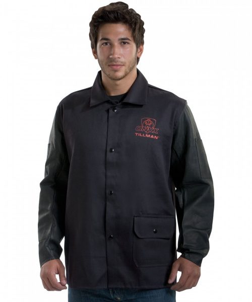 Tillman JACKET, FIRESTOP COTTON, BLACK, LEATHER SLEEVES, 30", EXTRA LARGE (9260XL)