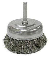 Weiler Brush & Abrasive CUP BRUSH, CRIMPED WIRE, STEEL, 2 1/2 X .014 X 3 1/8 X 1/4 STEM (804-14317)